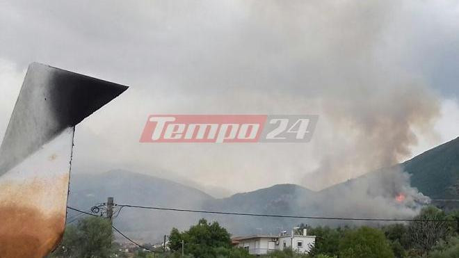 Μεγάλη φωτιά στην Αχαΐα! Έφτασε δίπλα σε σπίτια (εικόνες, βίντεο)